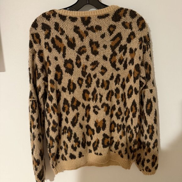 Amuse Society Leopard Print Sweater - Size XS - Picture 4 of 4